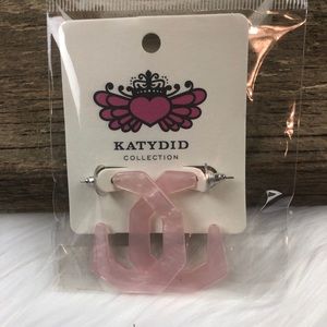 New fashion earrings. Soft pink in color. Hoops